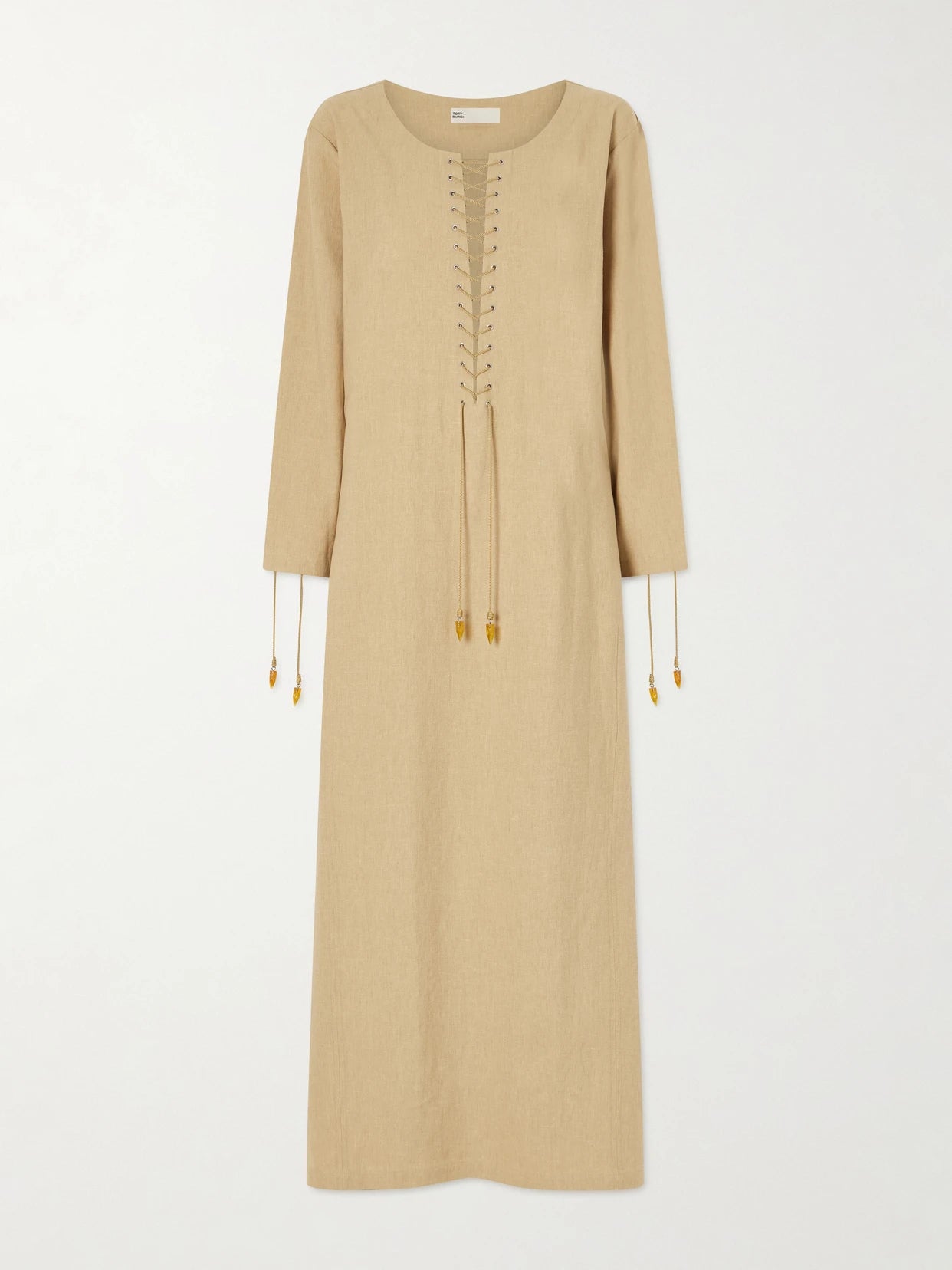 Lace-up Linen-blend Kaftan