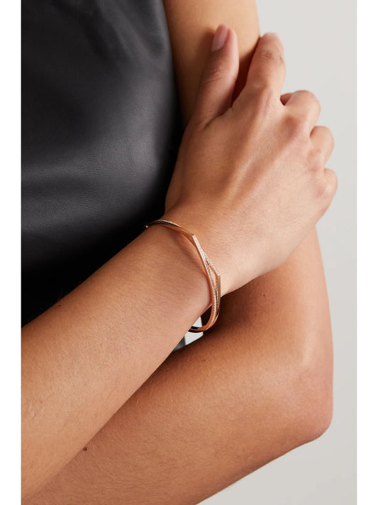 Image of Bracelets. Product name - Antifer 18-karat Rose Gold Diamond Bracelet in Multi colour by brand - Repossi
