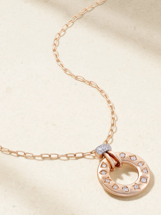Iconica 18-karat Rose Gold, Rhodium-plated And Diamond Necklace