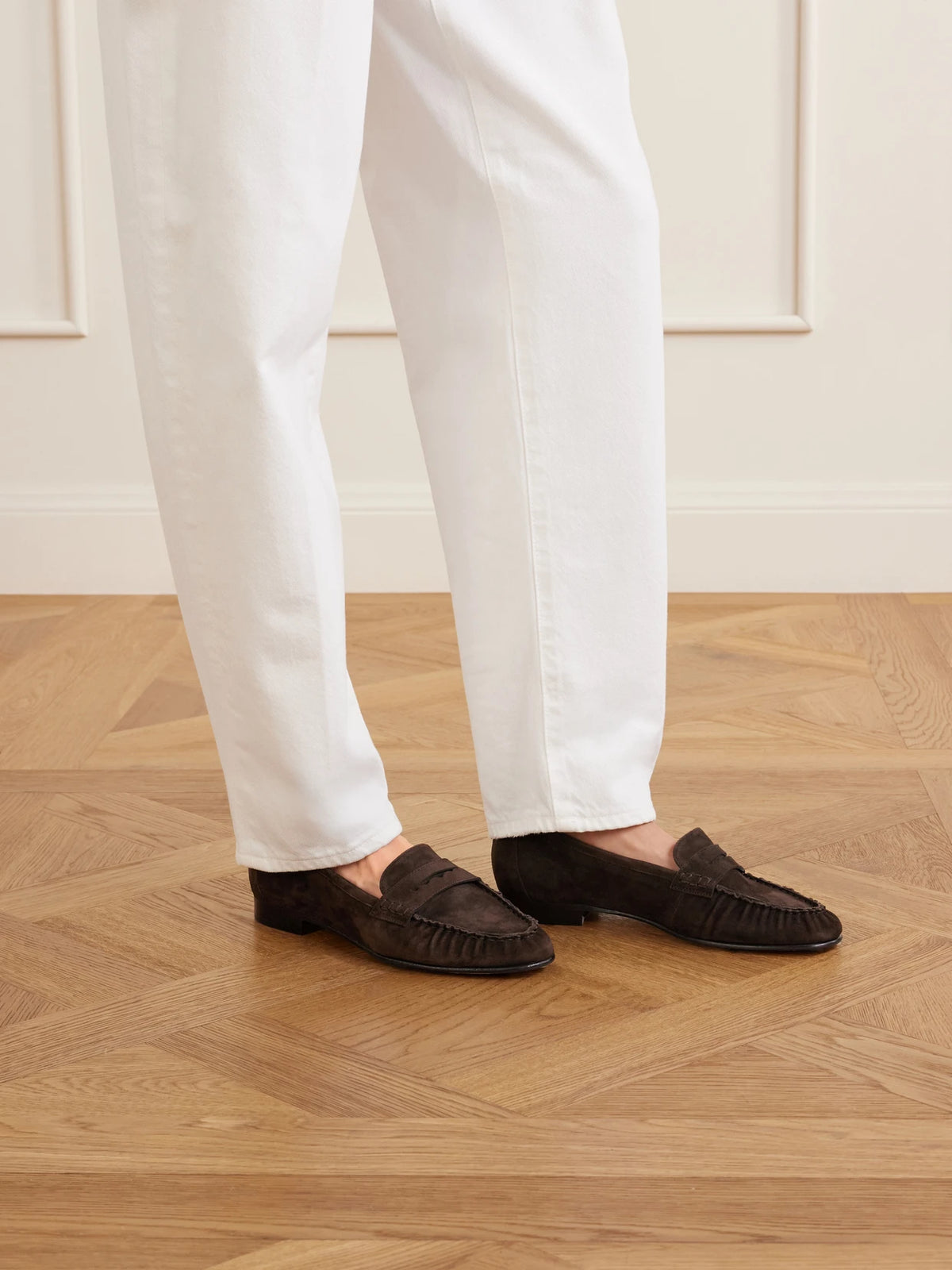 Aeyde Aldous Suede Penny Loafers