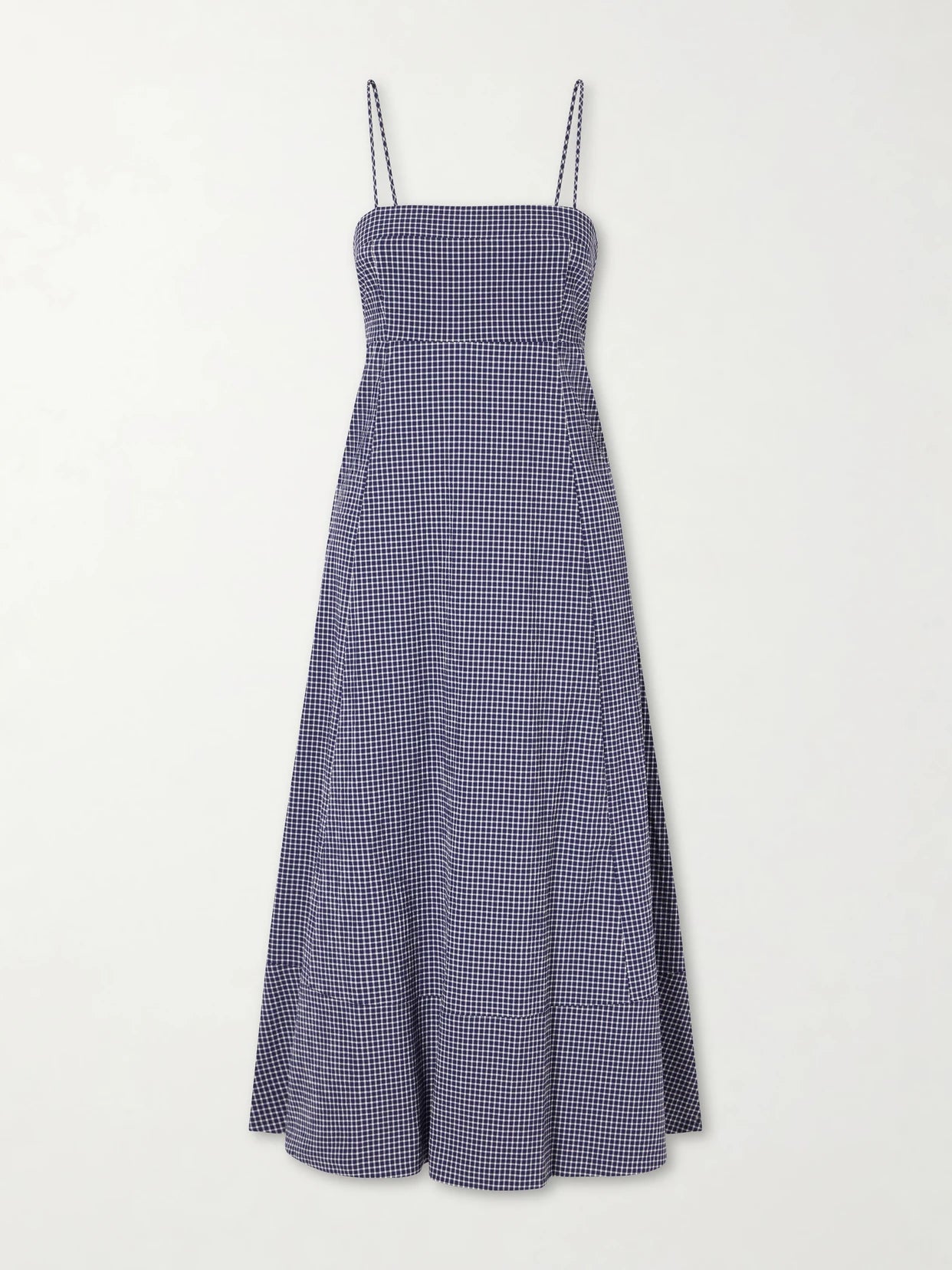 Thay Gingham Knot-detailed Cut-out Seersucker Midi Dress