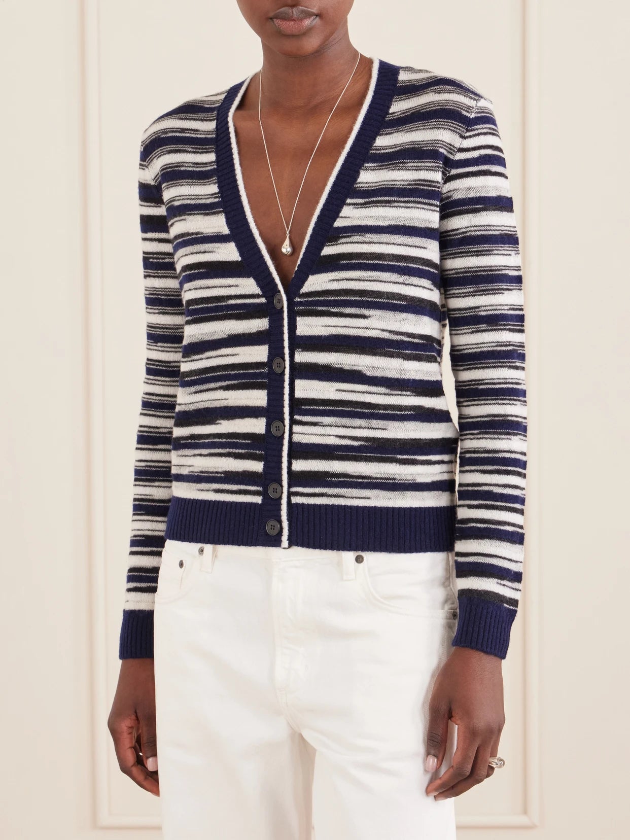 Striped Cashmere And Wool-blend Cardigan