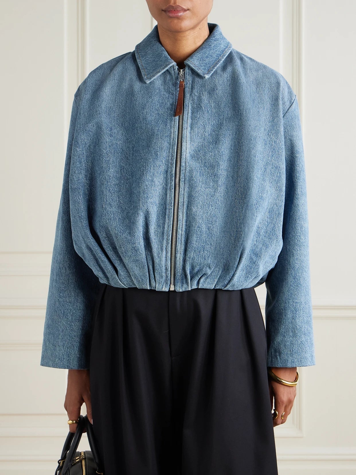 Draped Denim Jacket