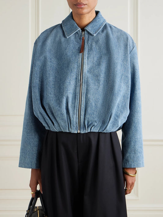 Draped Denim Jacket