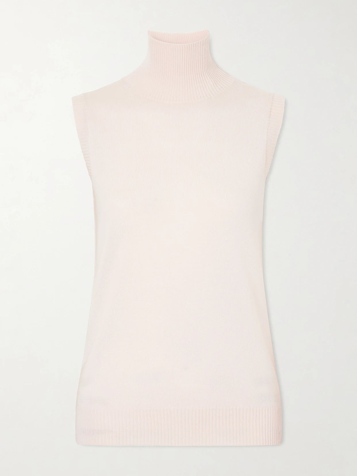 Image of a model wearing Outerwear. Product name - Turtleneck Wool Sweater in Pink colour by brand - Sportmax