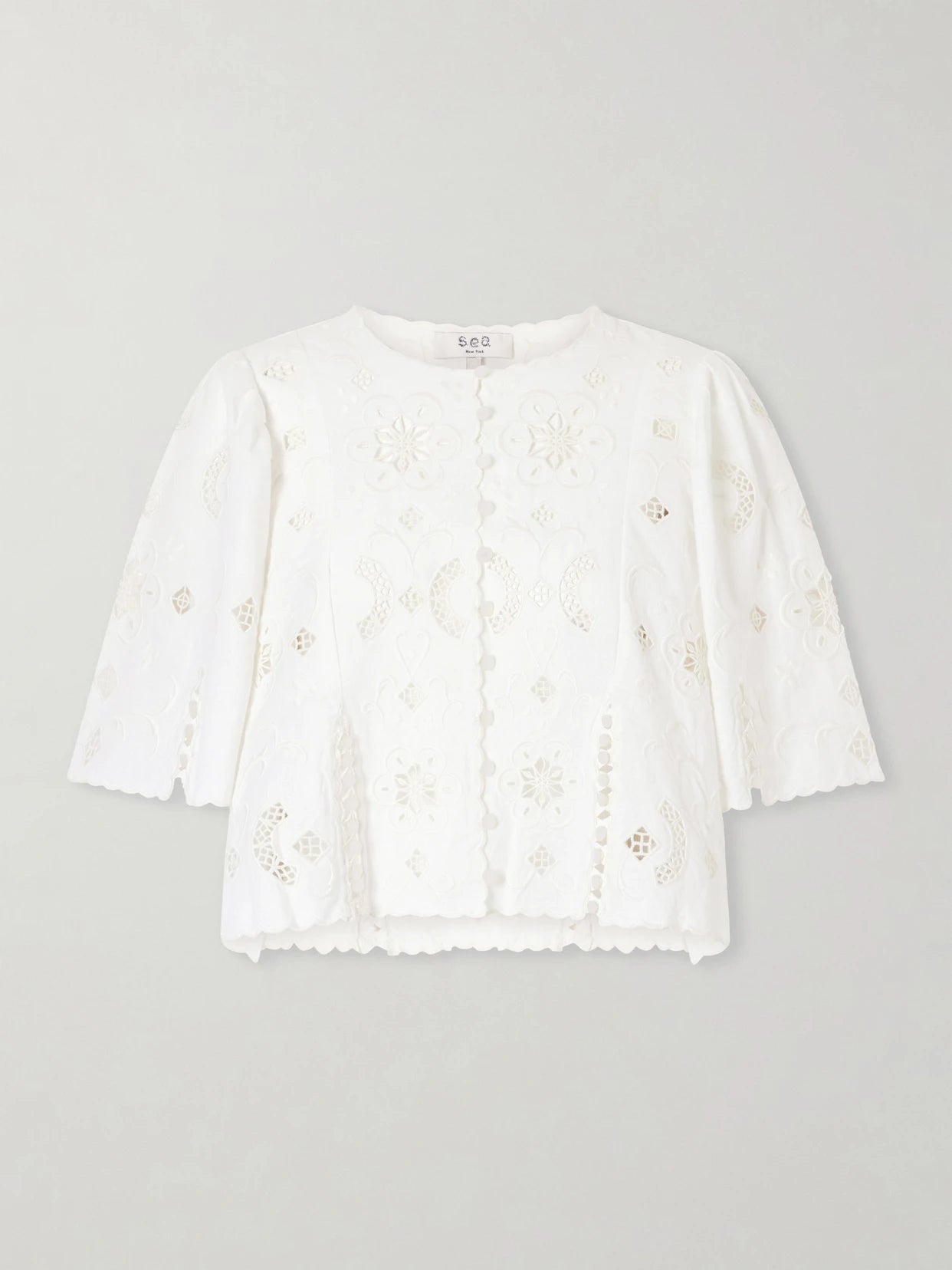 Gardener Broderie Anglaise Cotton And Linen-blend Blouse