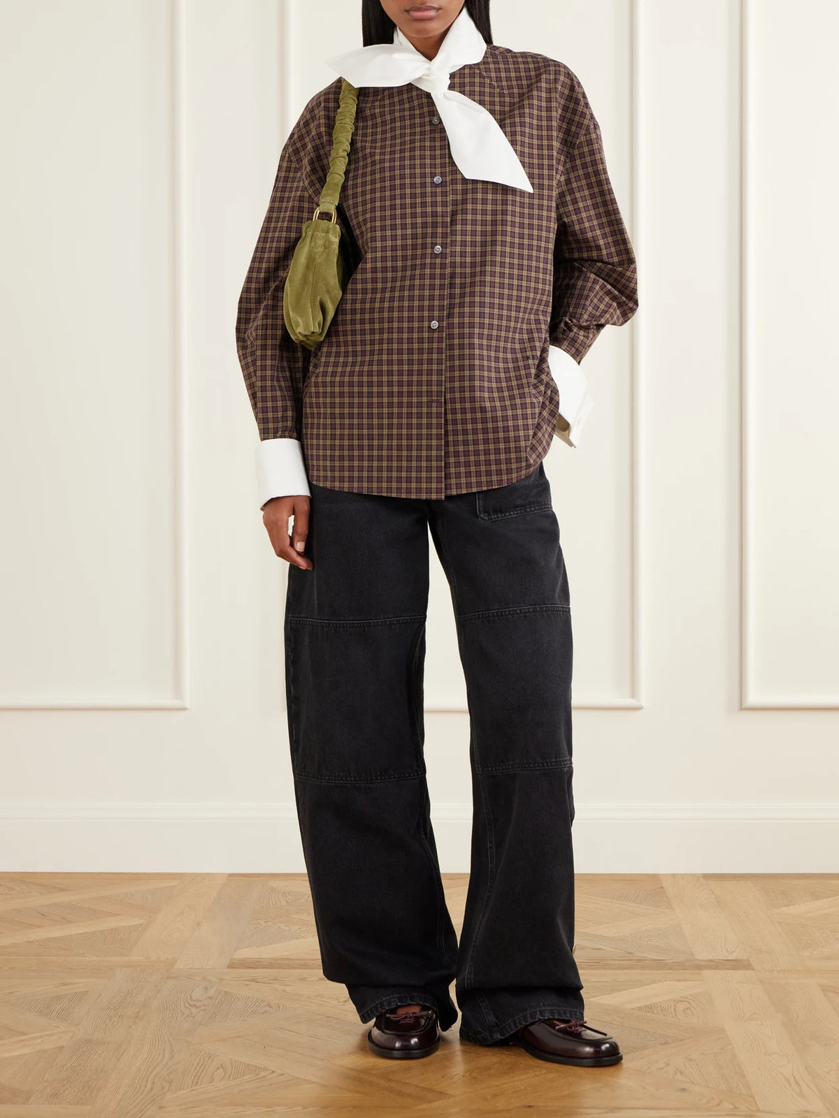 Image of Jeans. Product name - Carabiner-hardware Asymmetric-fly Wide-leg Jeans in Black colour by brand - Marni