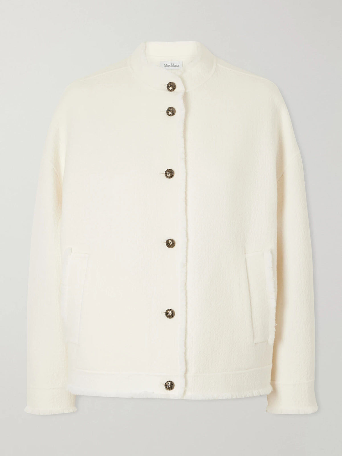 Max Mara Palmizi Fringed Wool-bouclé Jacket