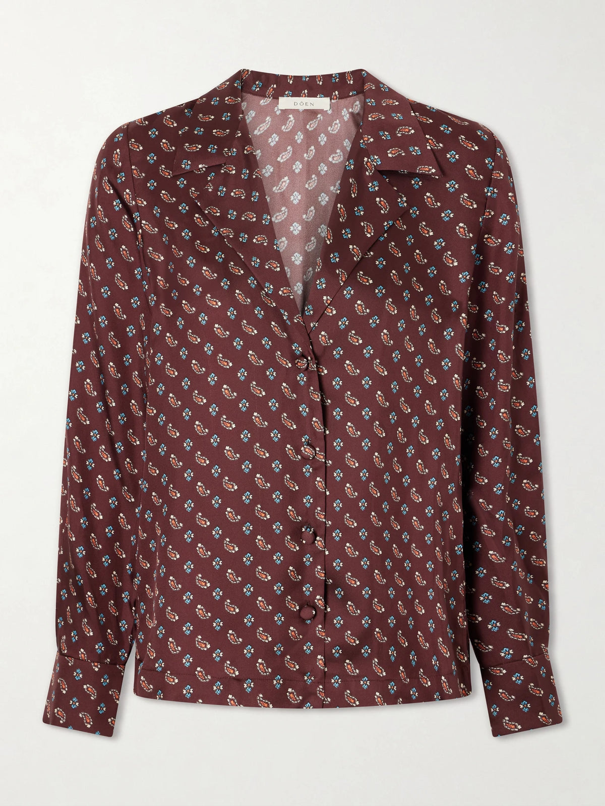 DÔEN Dorsia Printed Silk-blend Satin Shirt