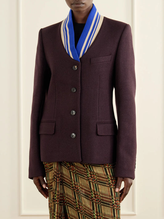 Dries Van Noten Striped Wool-blend Jacket
