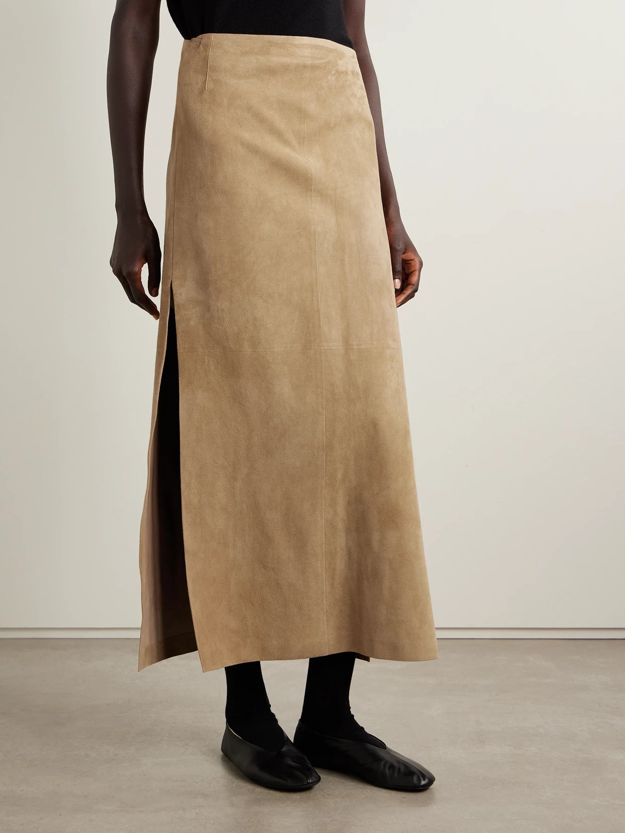 Danas Paneled Suede Midi Skirt