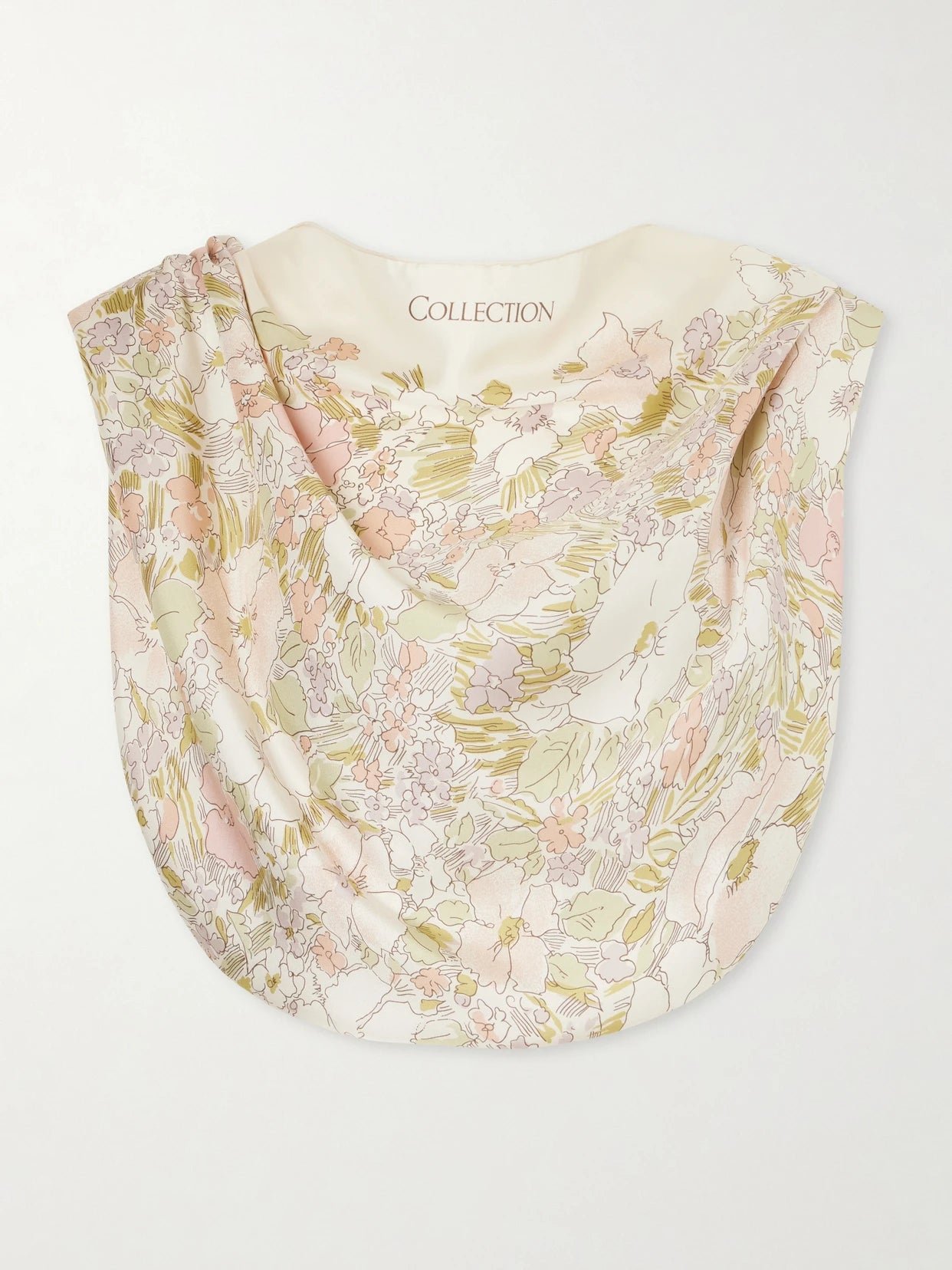 Floral-print Silk Cropped Tank