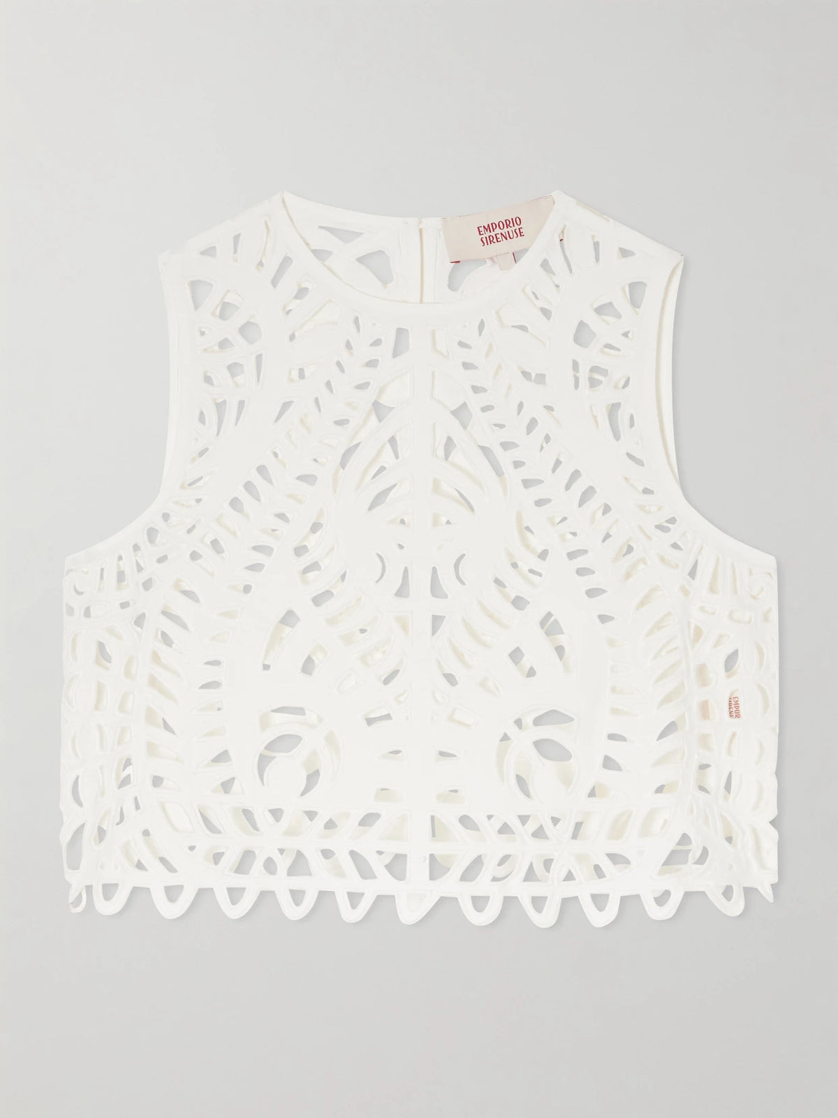 Ada Brisé Cropped Embroidered Cotton Top