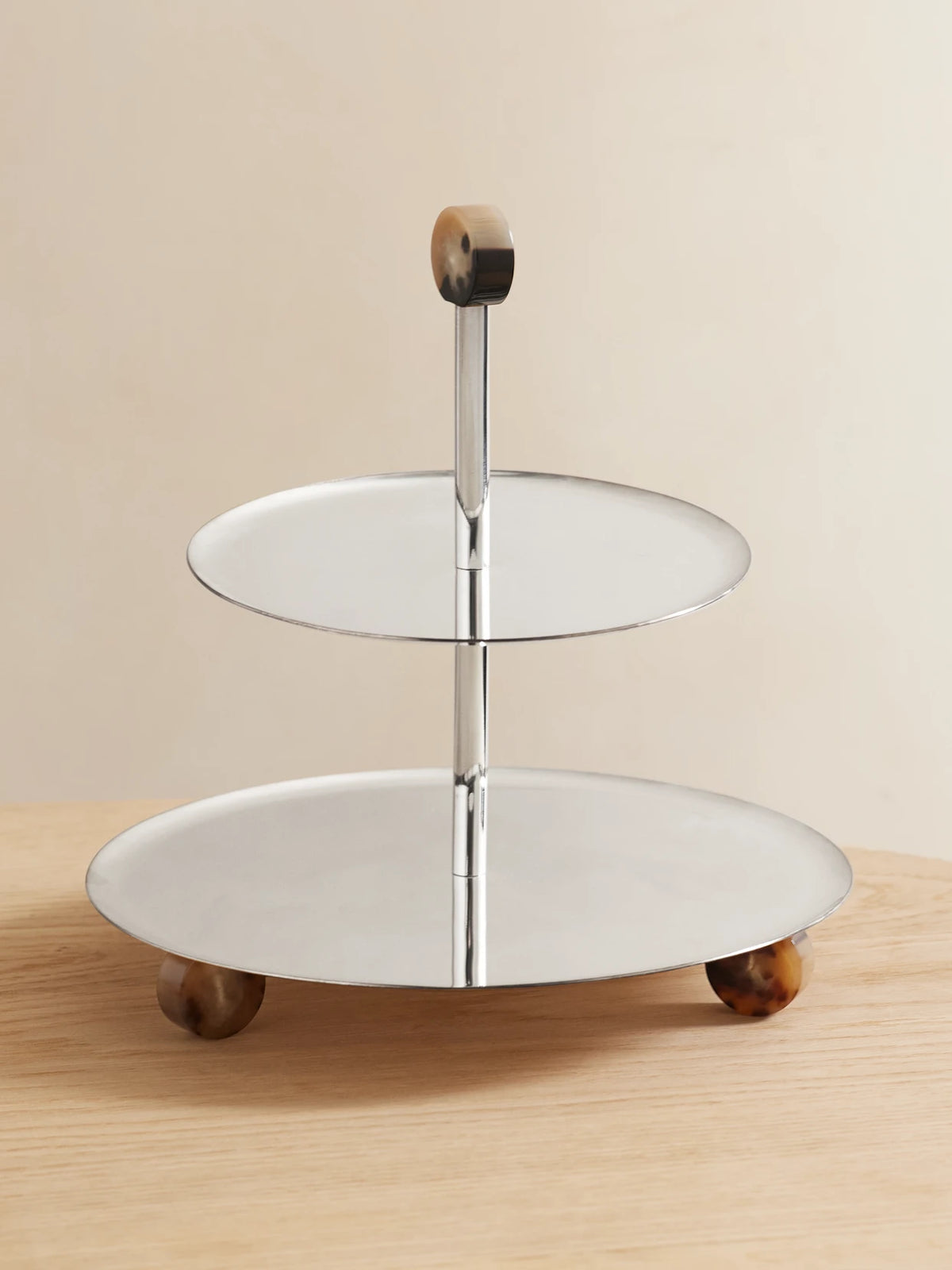 Stainless Steel And Horn Serving Stand