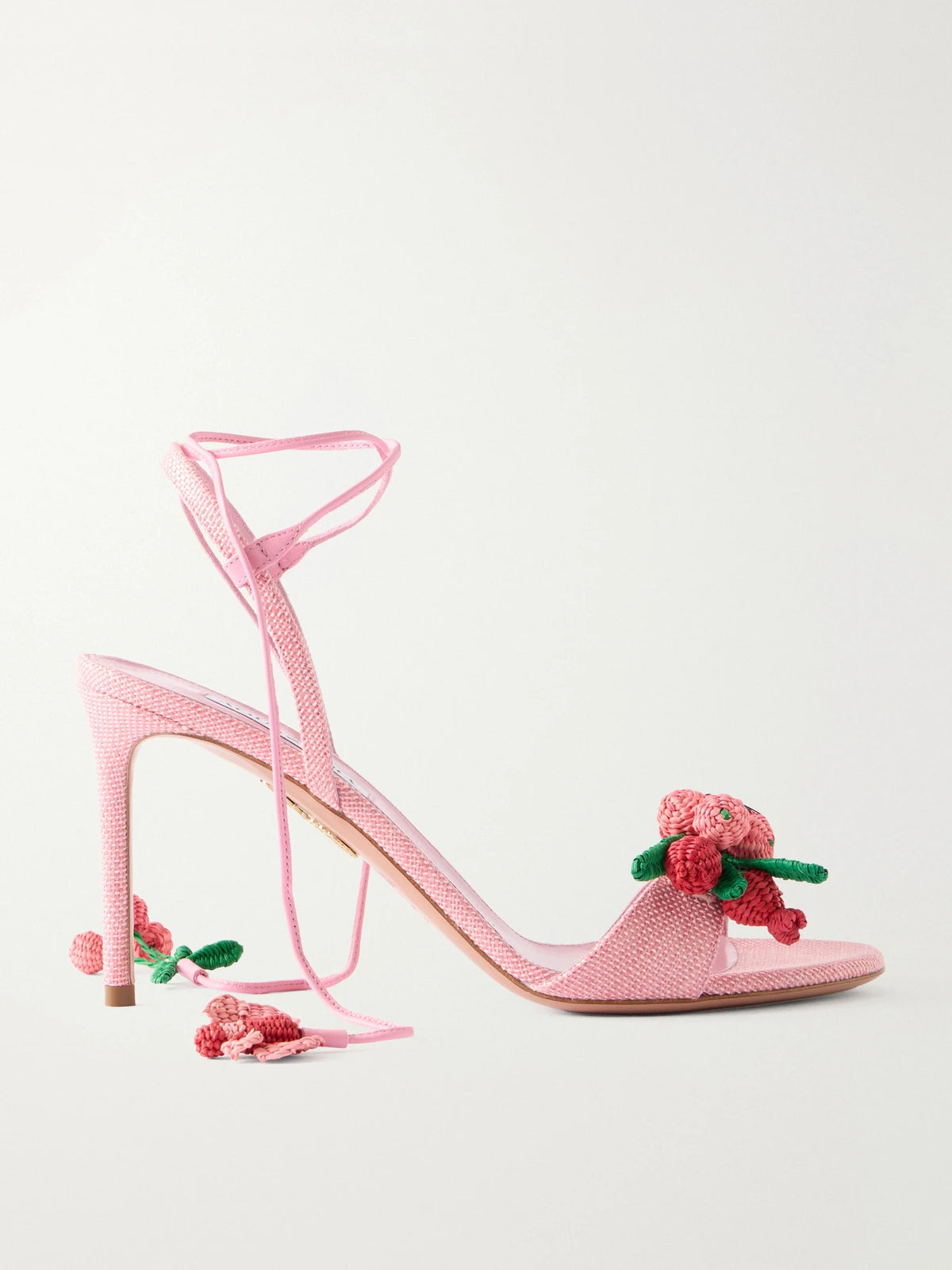 Botanica 105 Embellished Leather And Raffia Sandals