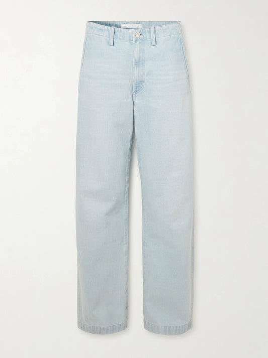 Image of Jeans. Product name - + Maria Mcmanus Mid-rise Wide-leg Jeans in Light denim colour by brand - AGOLDE