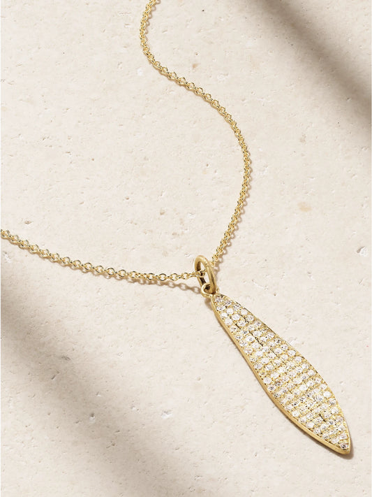 Falling Leaf 18-karat Gold Diamond Necklace