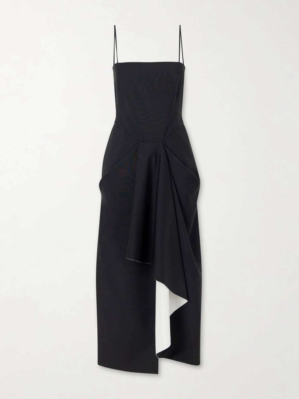 Asymmetric Wool And Mohair-blend Midi Wrap Dress