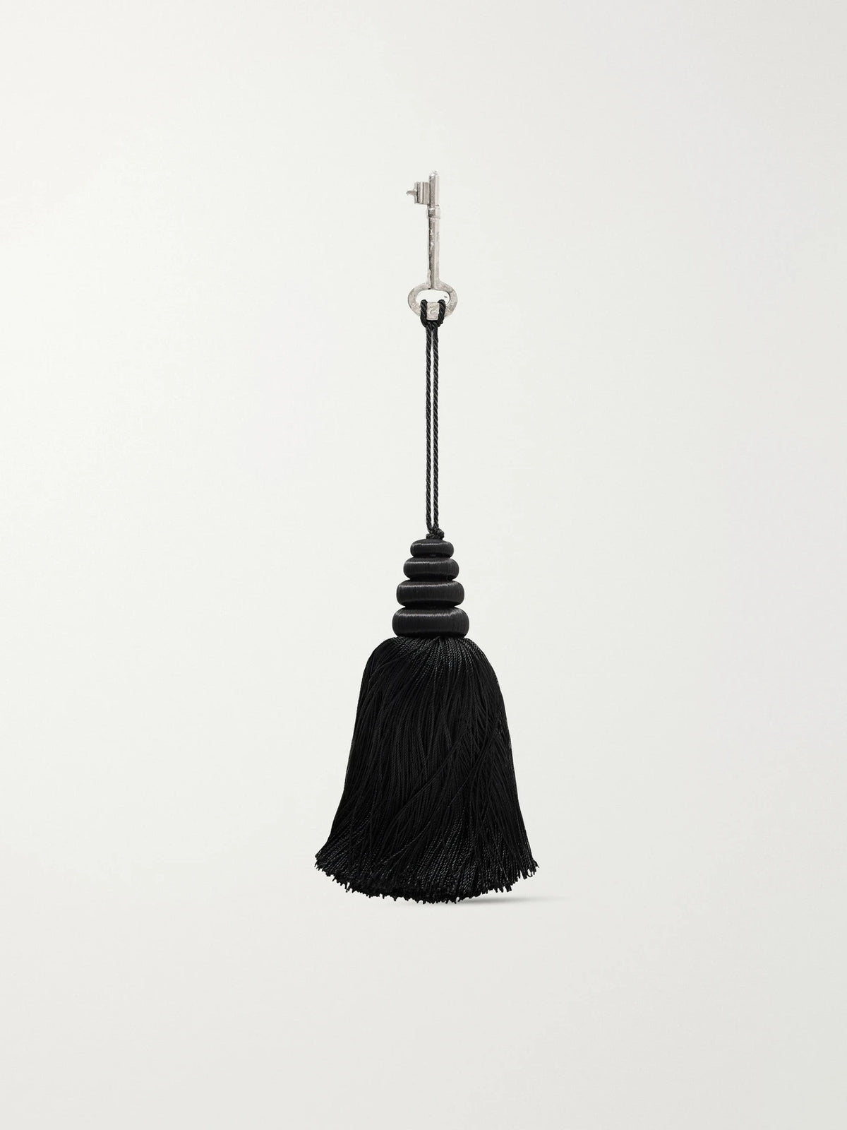 Tasseled Satin And Silver Bag Charm