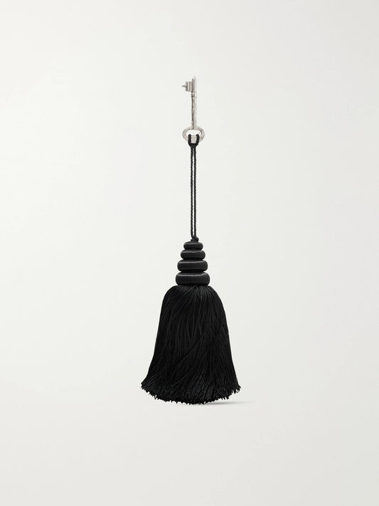 Tasseled Satin And Silver Bag Charm