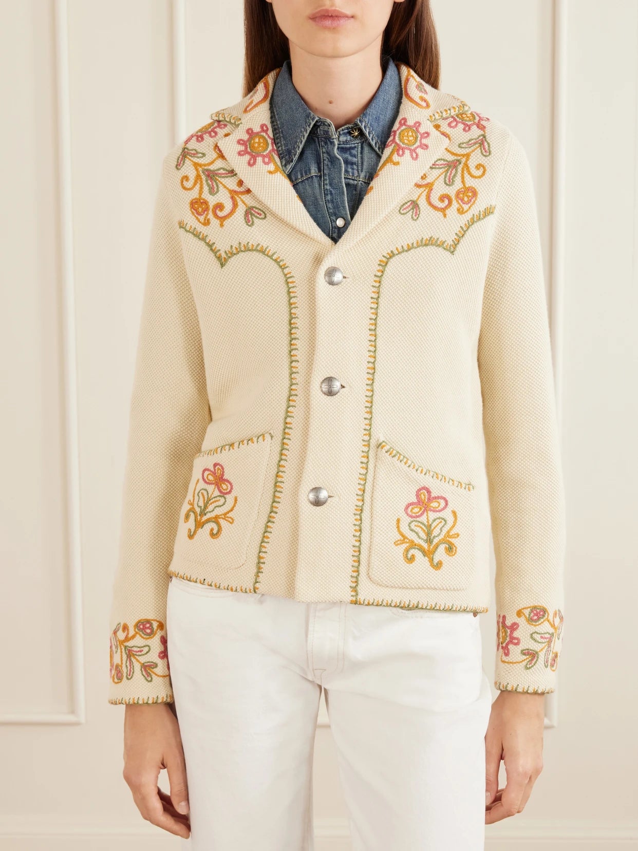 Bella Crochet-trimmed Cotton And Cashmere-blend Cardigan
