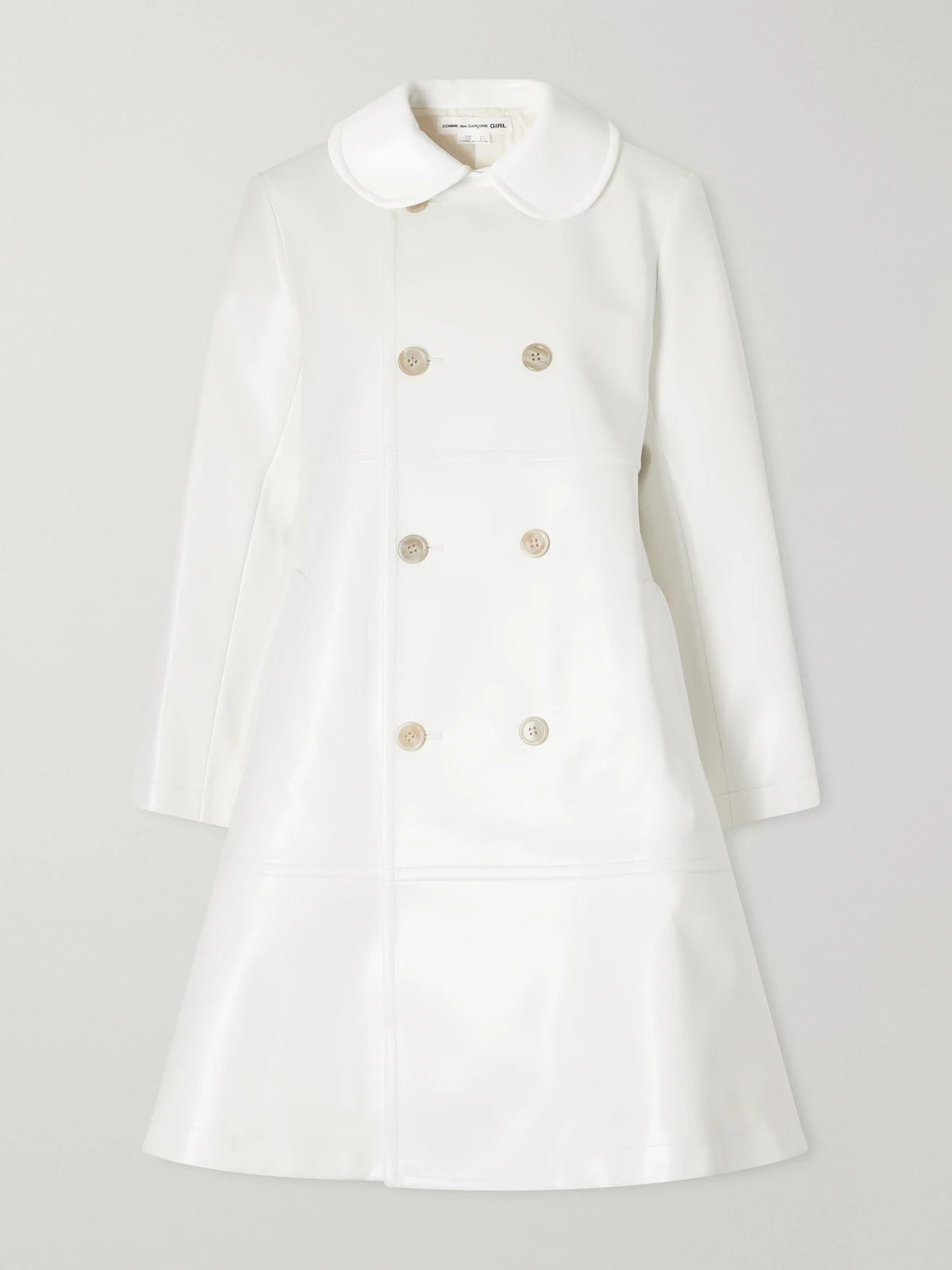 Comme des Garçons GIRL Double-breasted Tiered Glossed Coat