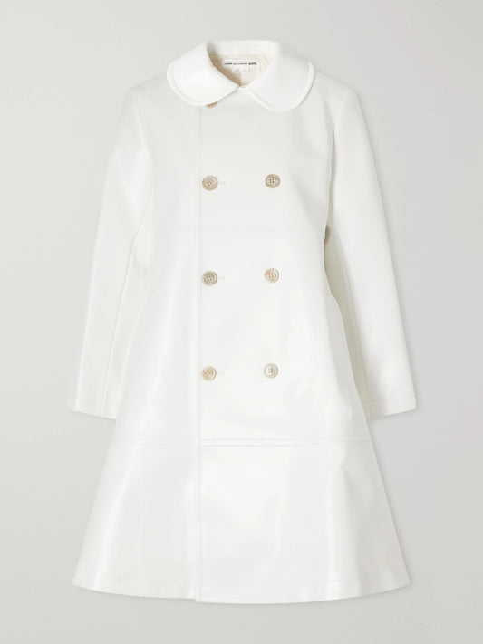 Comme des Garçons GIRL Double-breasted Tiered Glossed Coat