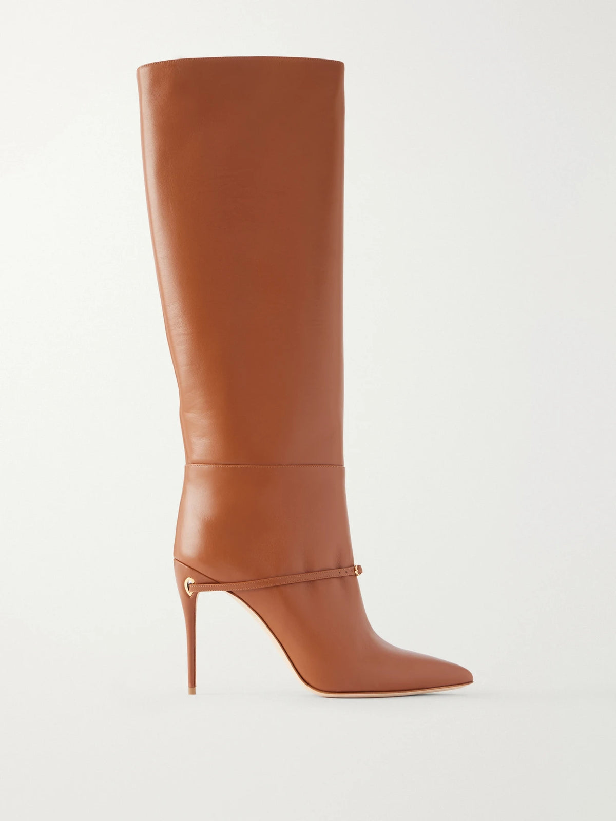 Jennifer Chamandi Cece 105 Buckle-detailed Leather Knee Boots