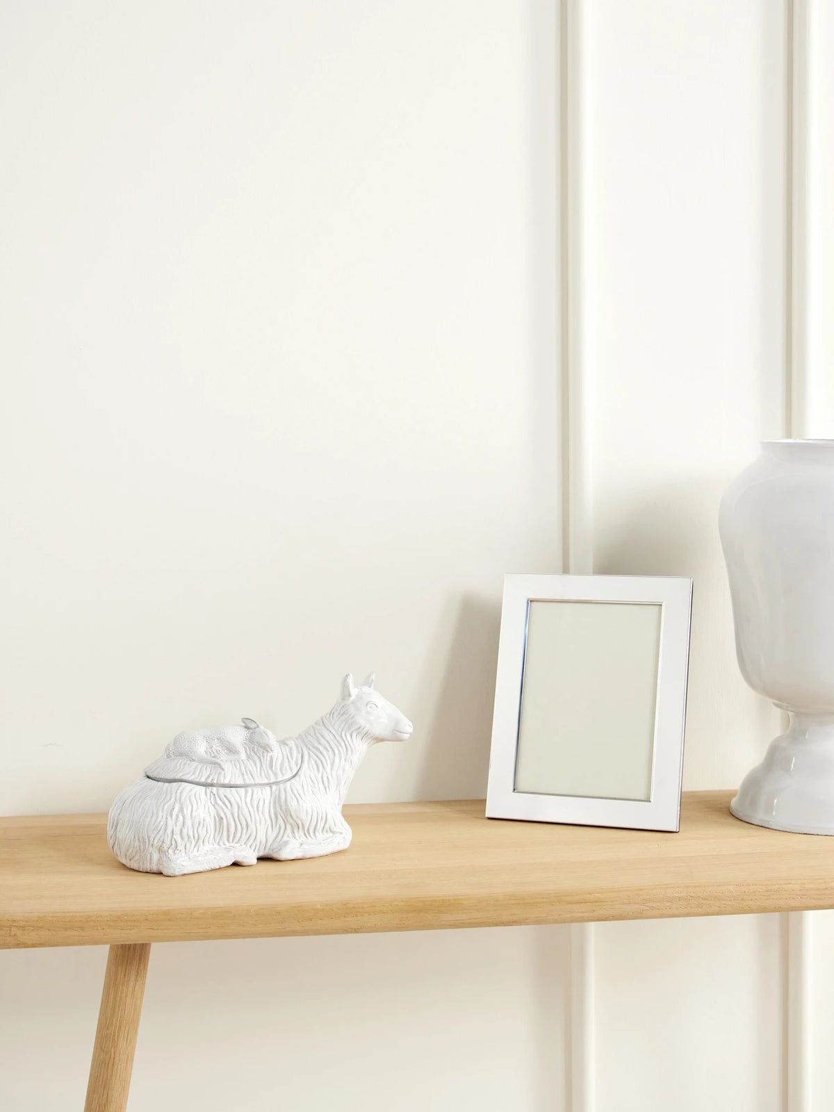 Image of Decor. Product name - Year Of The Sheep Ceramic Box in White colour by brand - Astier De Villatte