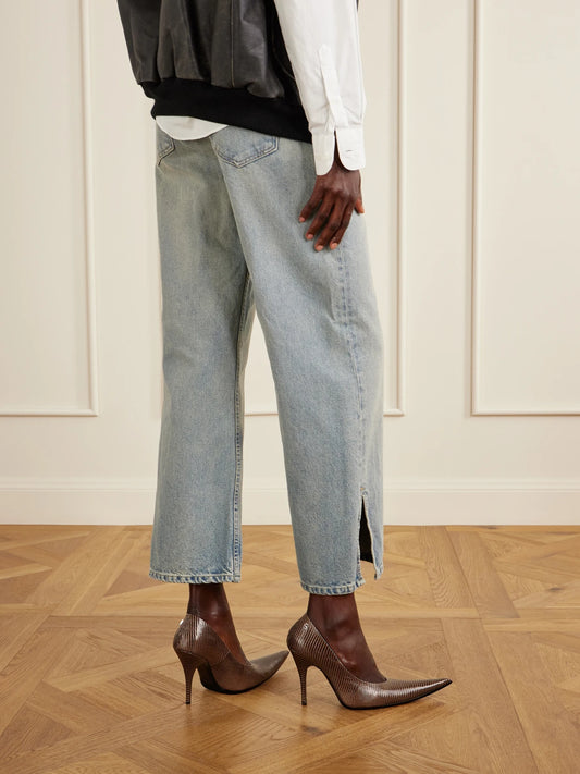 Snake-effect Leather Pumps