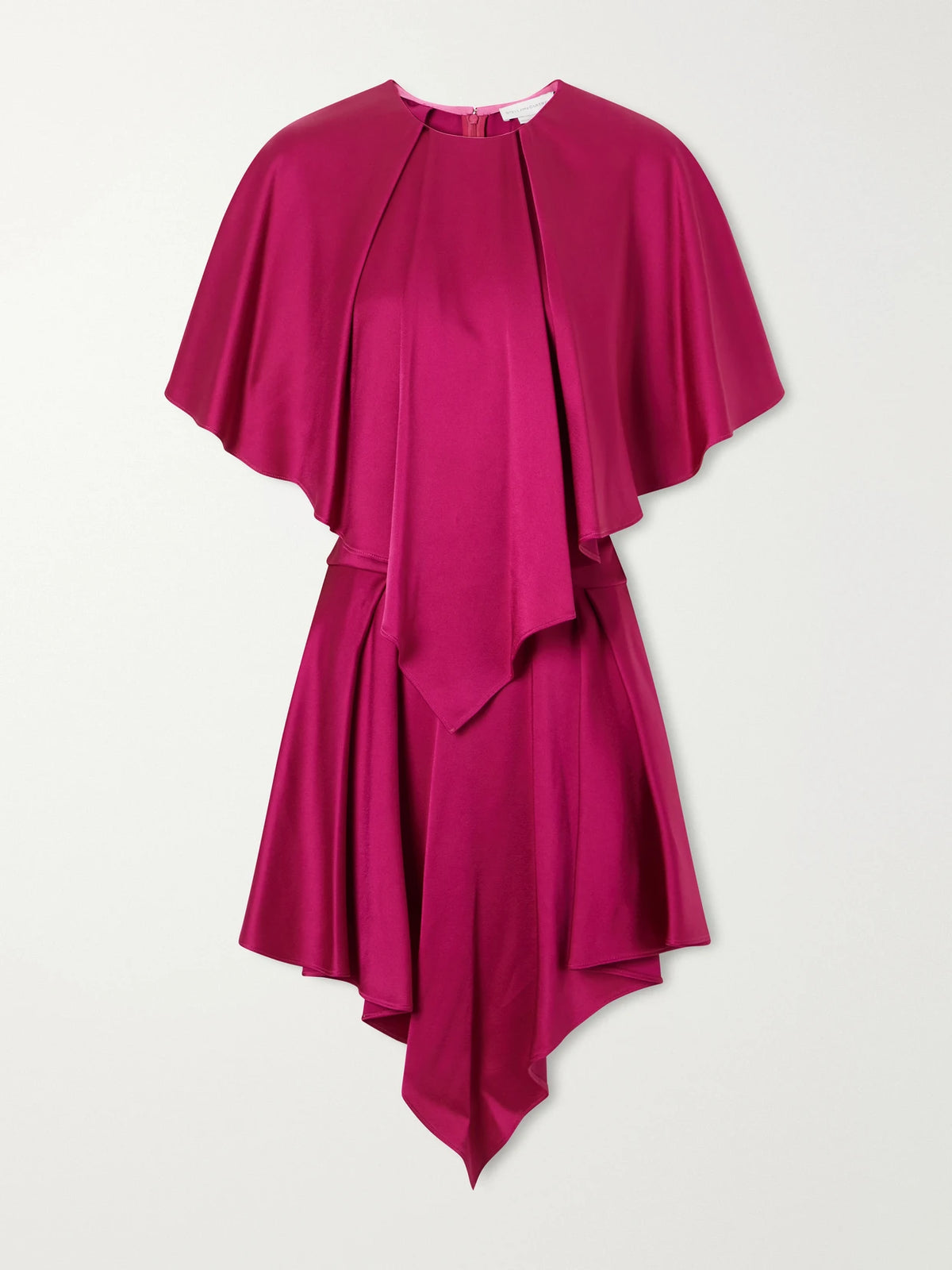 Stella McCartney Gathered Tiered Satin Midi Dress