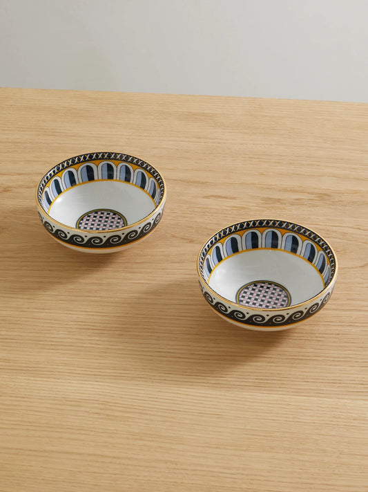 Set Of Two Gold-plated Porcelain Snack Bowls