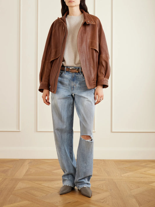 Image of Boots. Product name - Sofie 35 Leather Ankle Boots in Taupe colour by brand - Aeyde