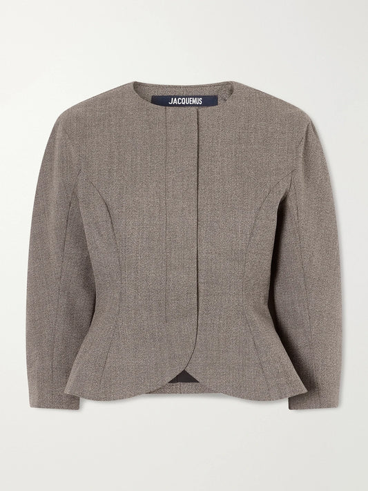 Jacquemus Palmier Peplum Wool-hopsack Blazer