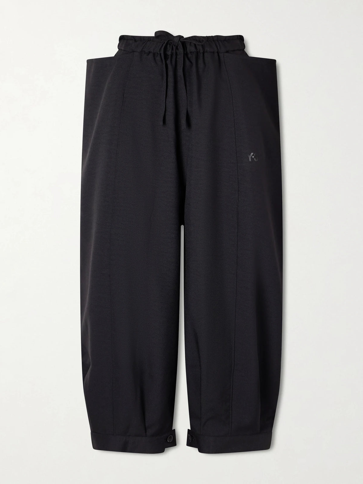 + Y-3 Cropped Recycled-jersey Wide-leg Pants