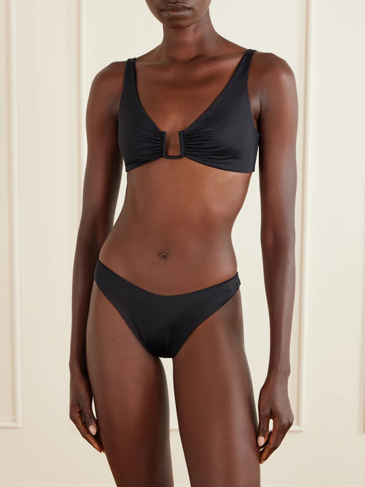 Palma Embellished Gathered Bikini Top