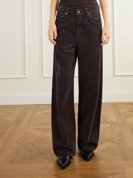 AGOLDE Low Curve Cotton-corduroy Mid-rise Wide-leg Pants