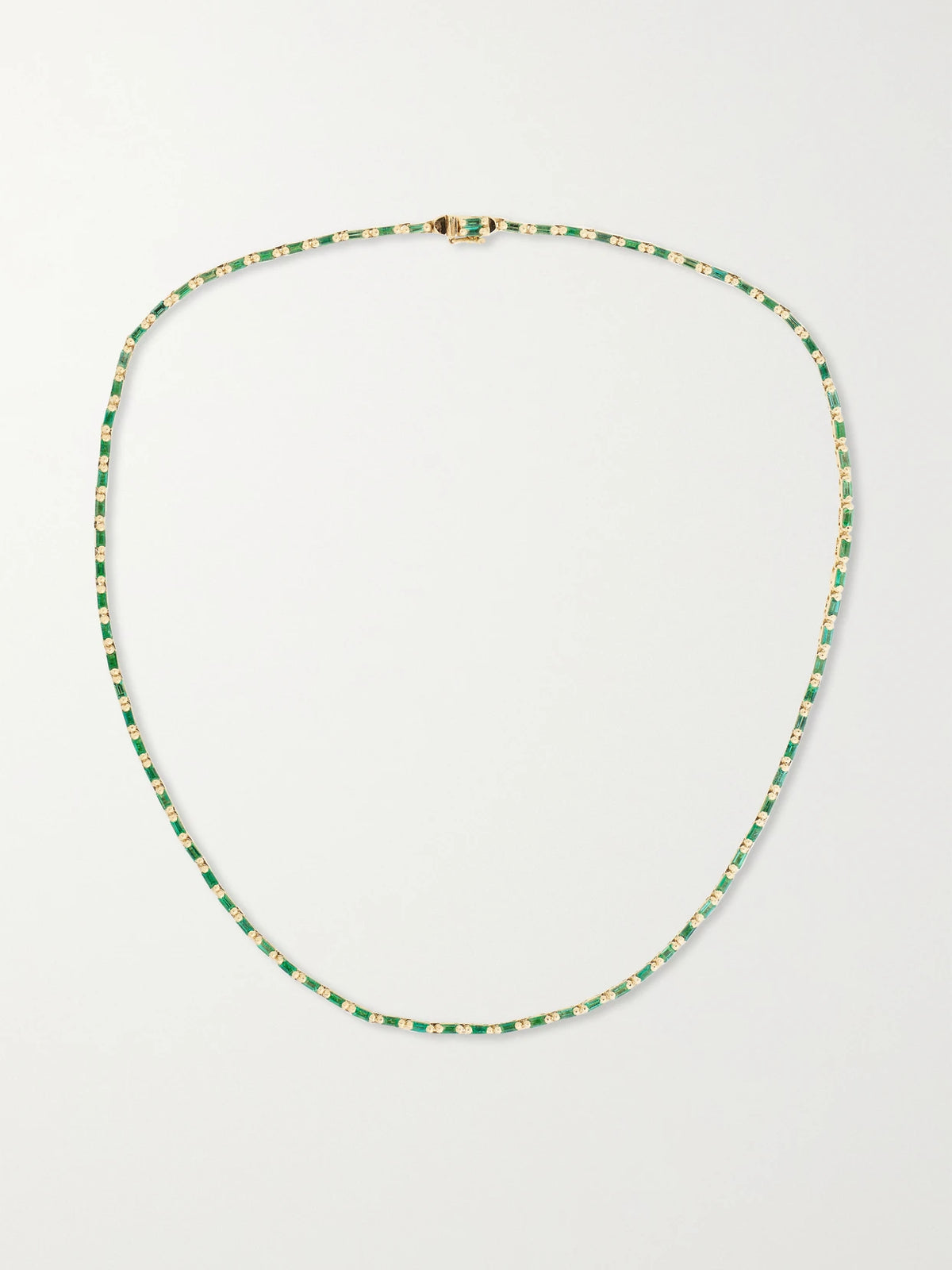 18-karat Gold Emerald Tennis Necklace