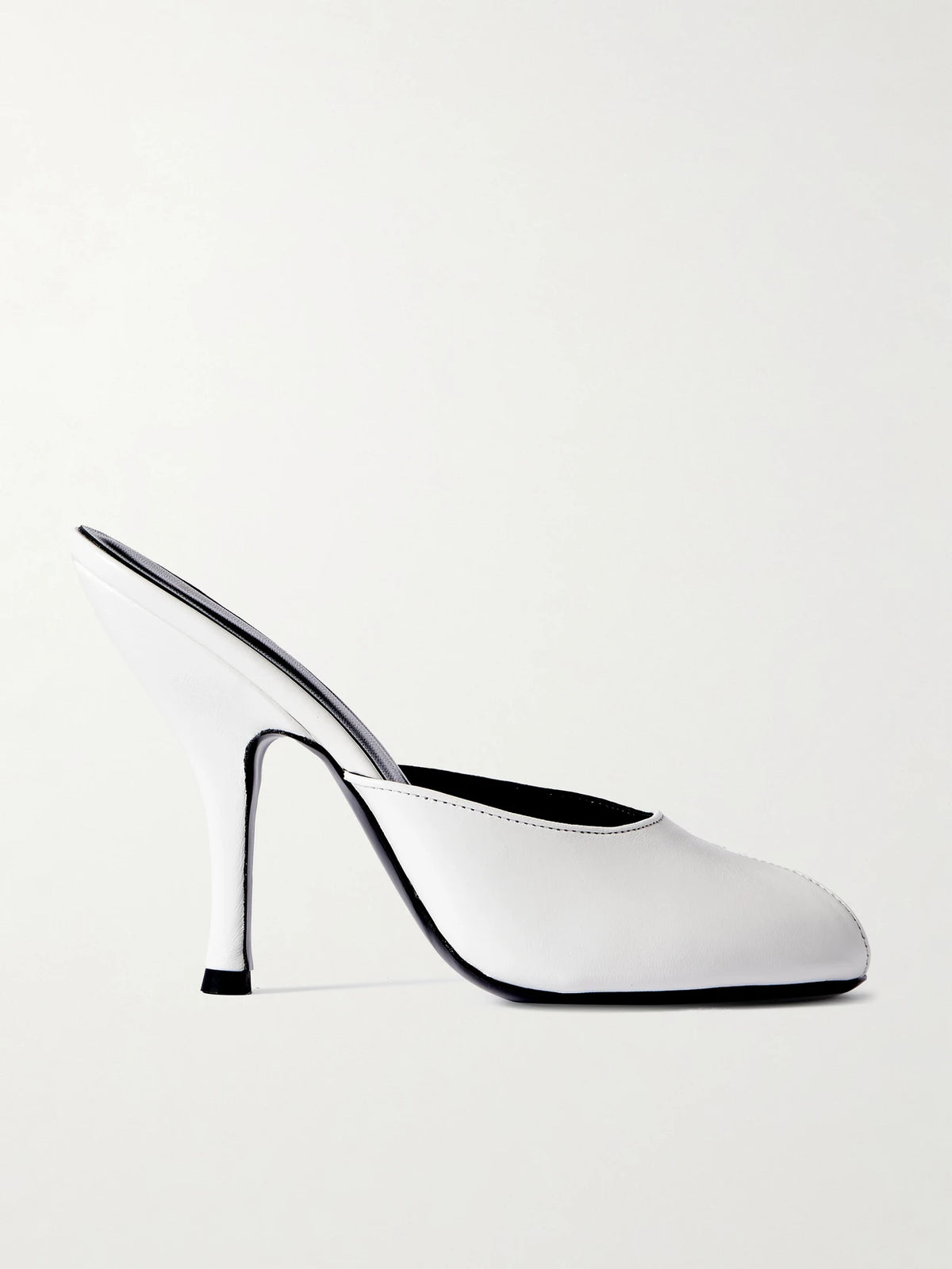 Date Cutout Leather Mules
