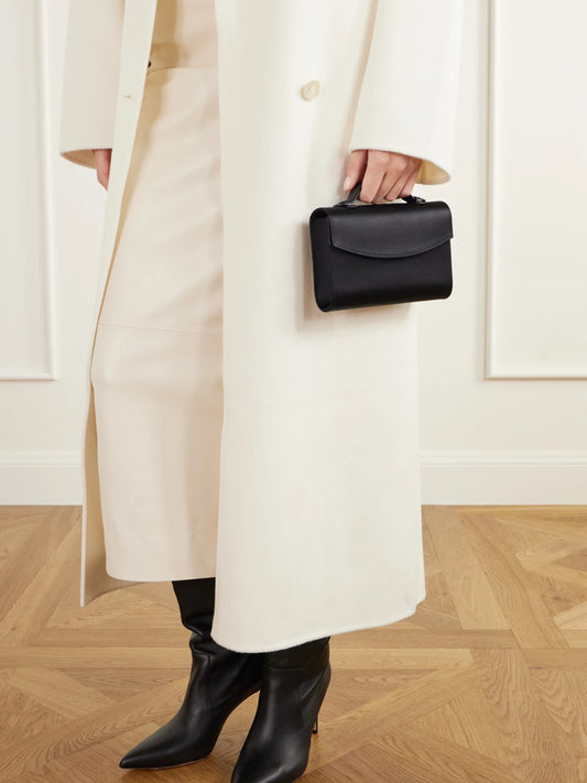 Image of Bags. Product name - Satin Top-handle Bag in Black colour by brand - Hunting Season