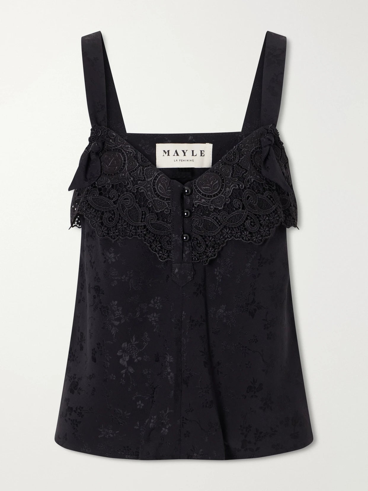 Cabane Floral-jacquard Silk Top