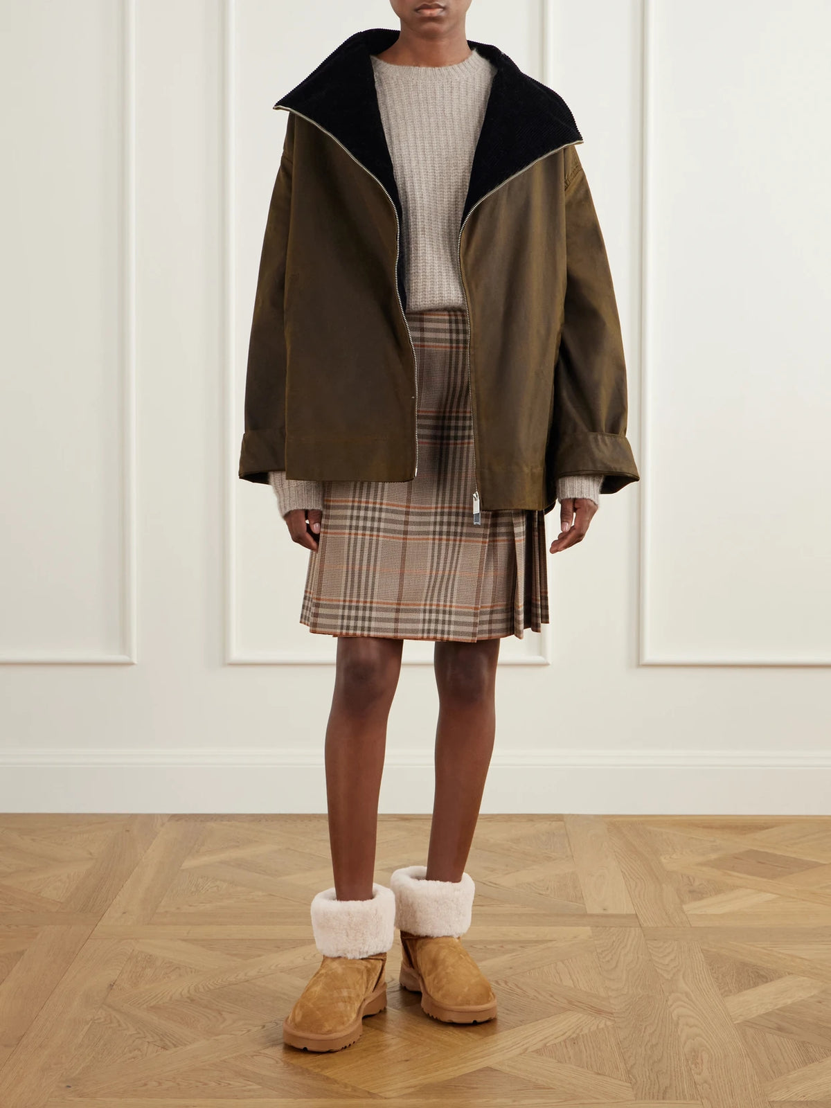 Image of Boots. Product name - Shearling-trimmed Suede Ankle Boots in Tan colour by brand - Burberry