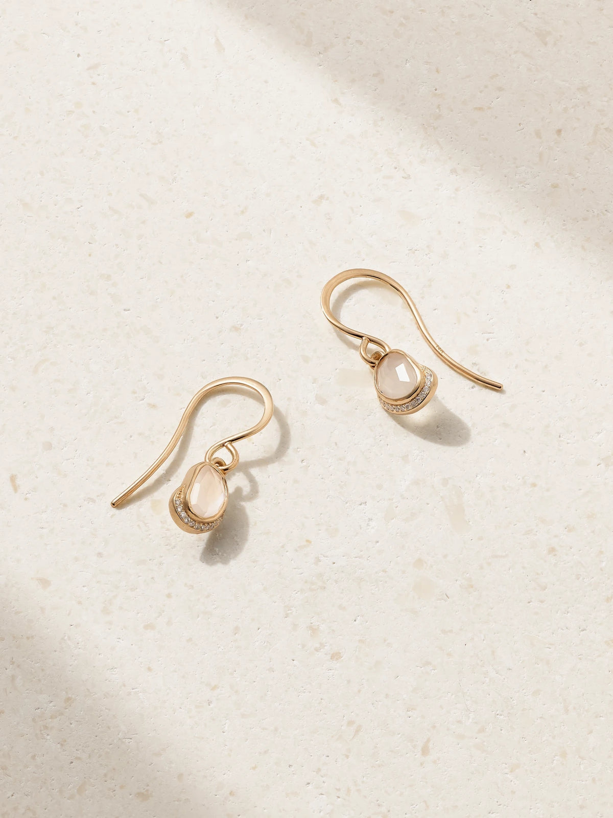 Crescent Moon 14-karat Recycled Gold, Diamond And Moonstone Earrings
