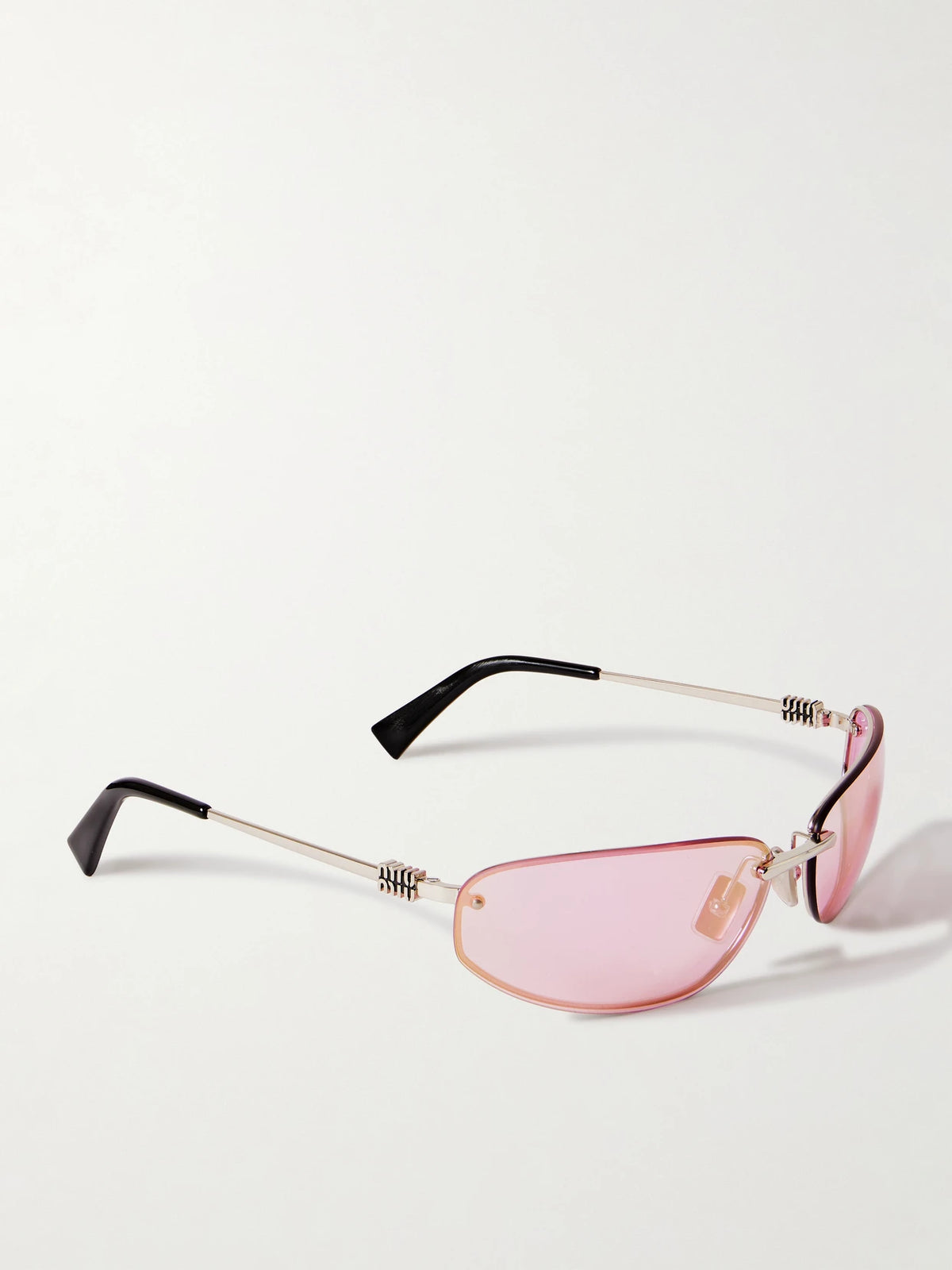 Rimless D-frame Silver-tone Sunglasses