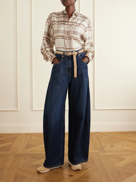 Image of Sneakers. Product name - Embellished Suede Sneakers in Tan colour by brand - Brunello Cucinelli