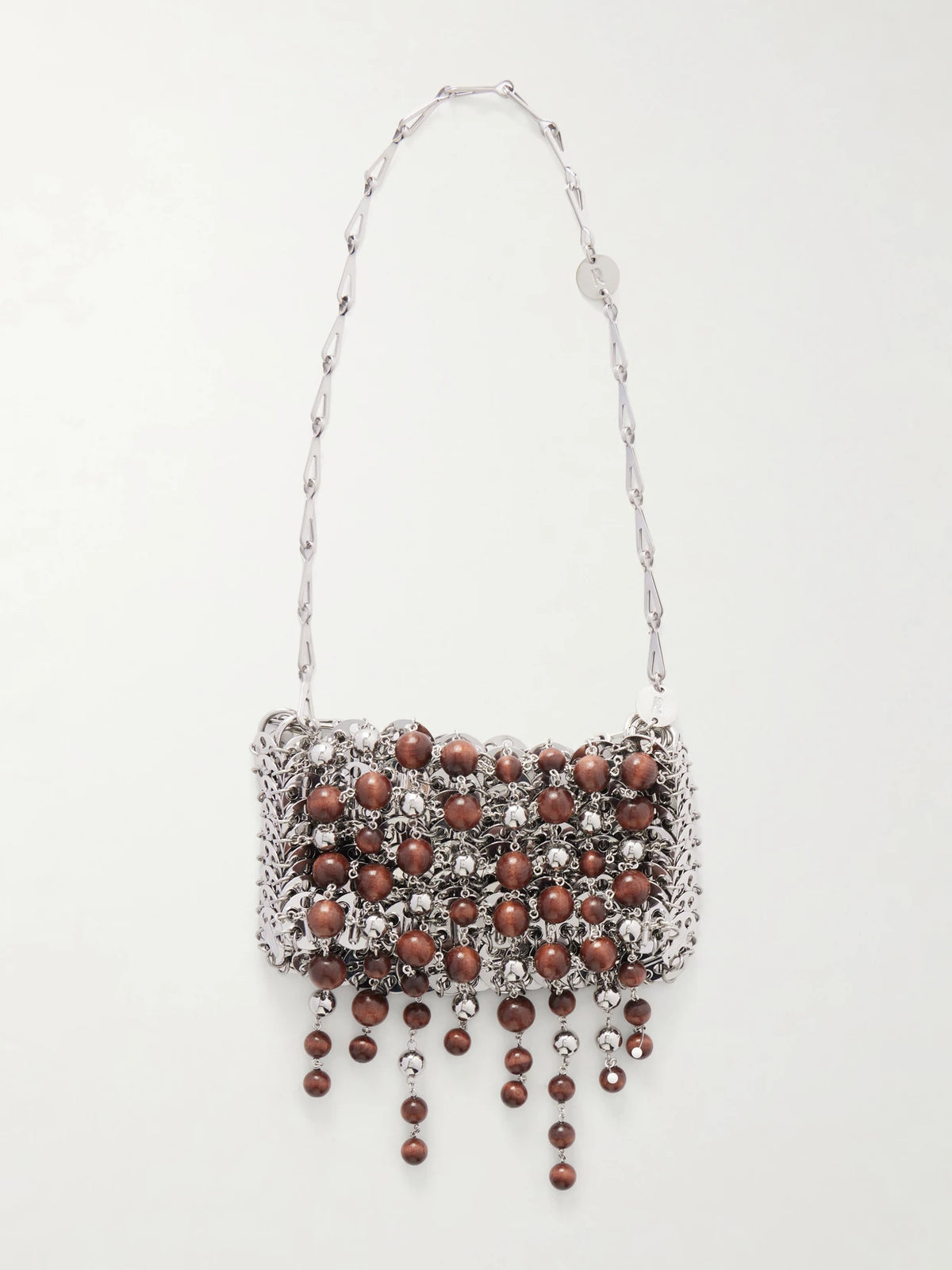 RABANNE 1969 Nano Fringed Beaded Chainmail Shoulder Bag