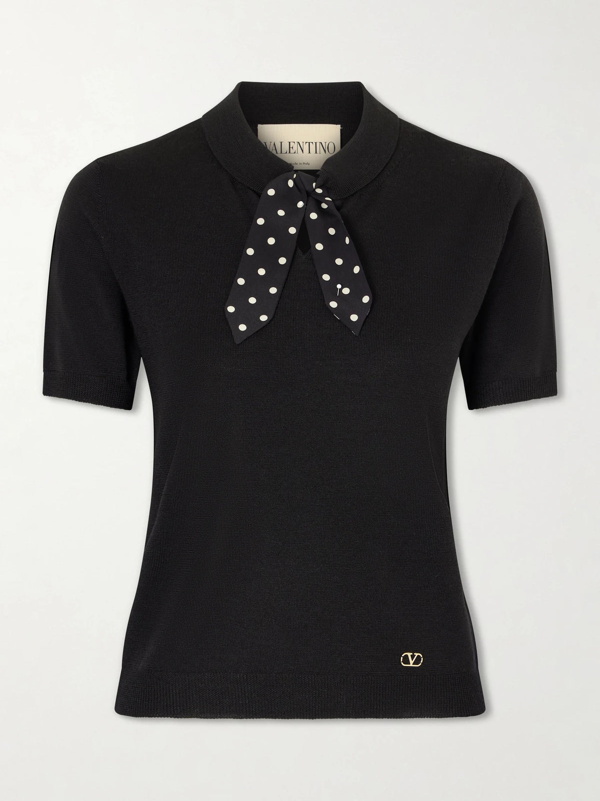 Silk-trimmed Wool-blend Knit Polo Shirt