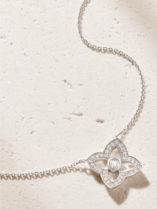 Lotus By De Beers 18-karat White Gold Diamond Necklace