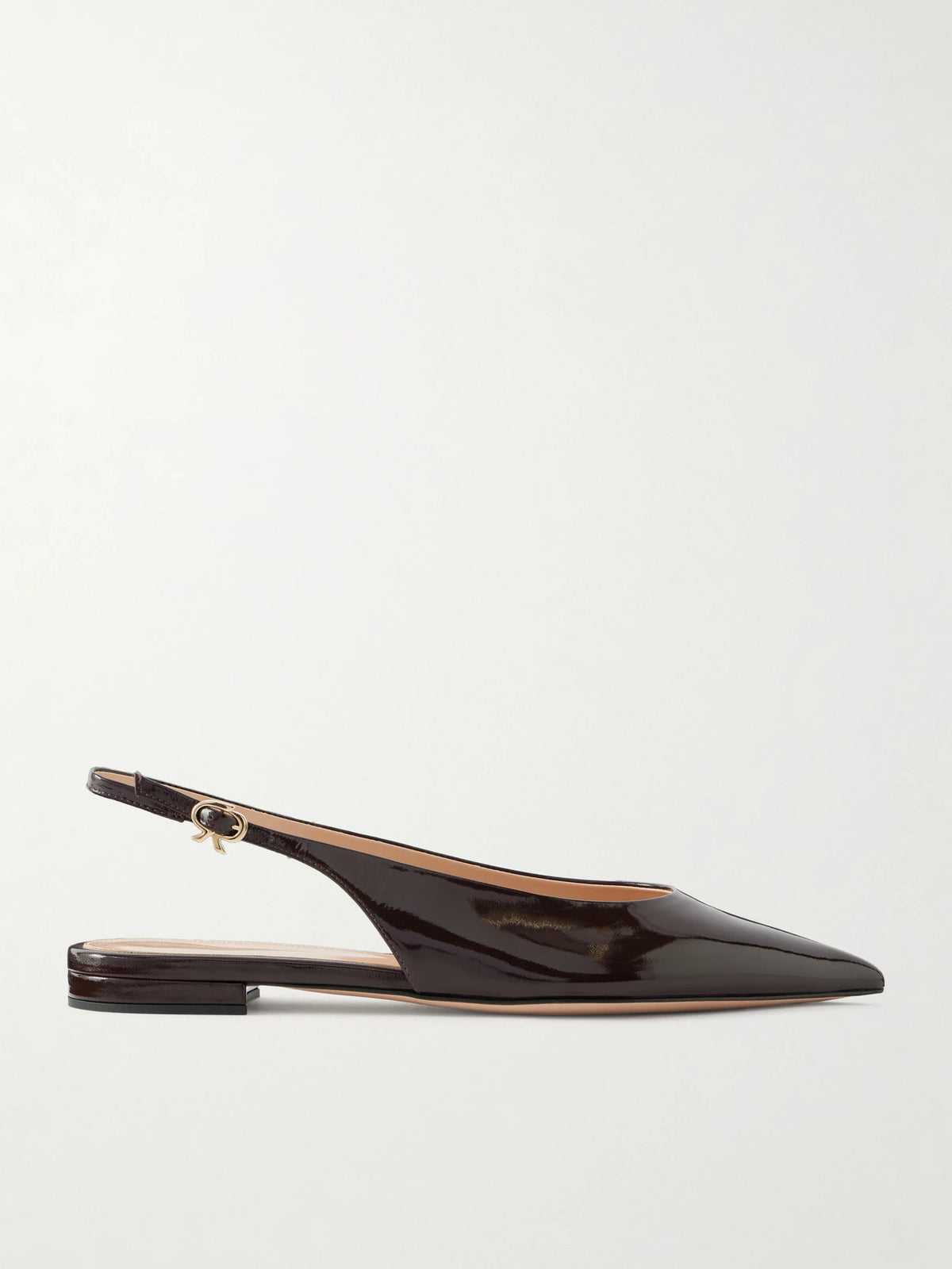 Robbie Polished-leather Slingback Flats
