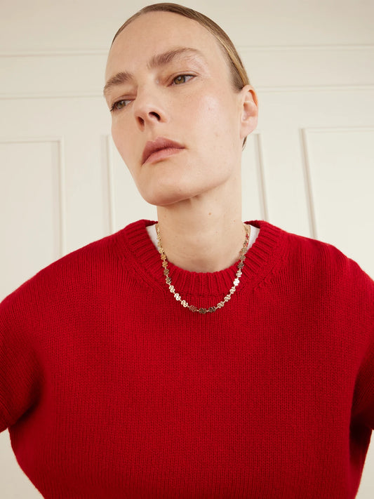 Image of Necklaces. Product name - Buck Small 18-karat Gold Diamond Necklace in Multi colour by brand - Marie Lichtenberg